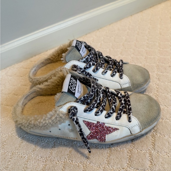 Golden Goose Shoes - Golden Goose Athletic Shoes with Pink Star and Cream Lining